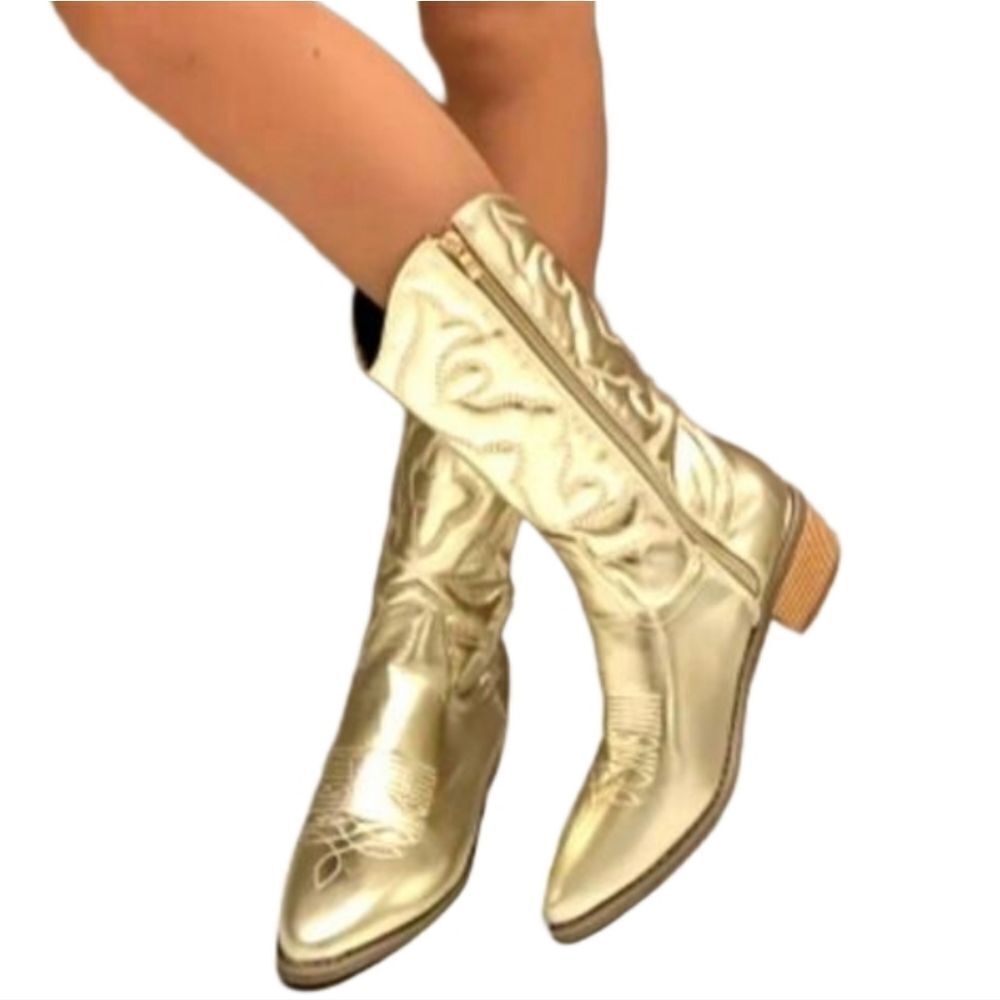 Ladies Bold Gold Western Cowboy boots sz 6